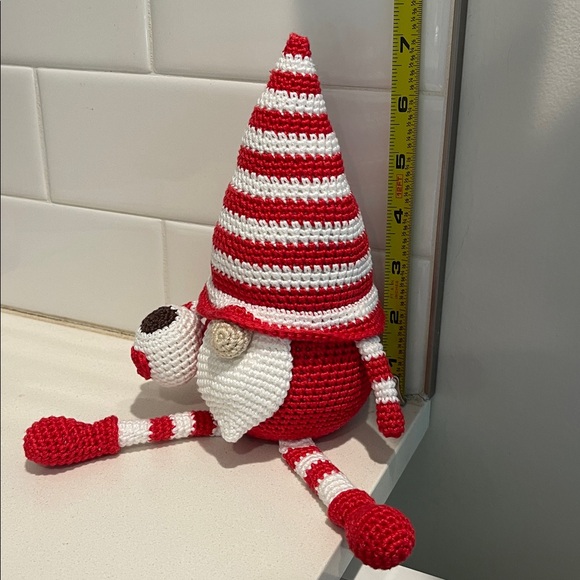 Handcrafted Valentine’s Day Coffee Gnome Crochet Decor Coffee Lover Heart - Picture 7 of 11